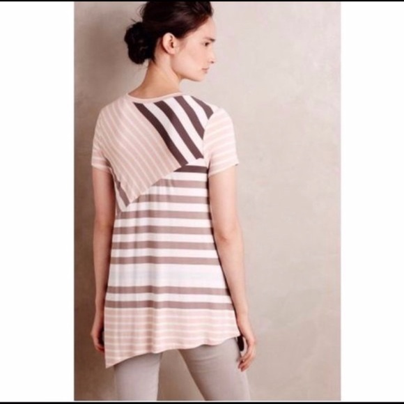 Little Yellow Button Anthro asymmetrical tunic top - Picture 2 of 2